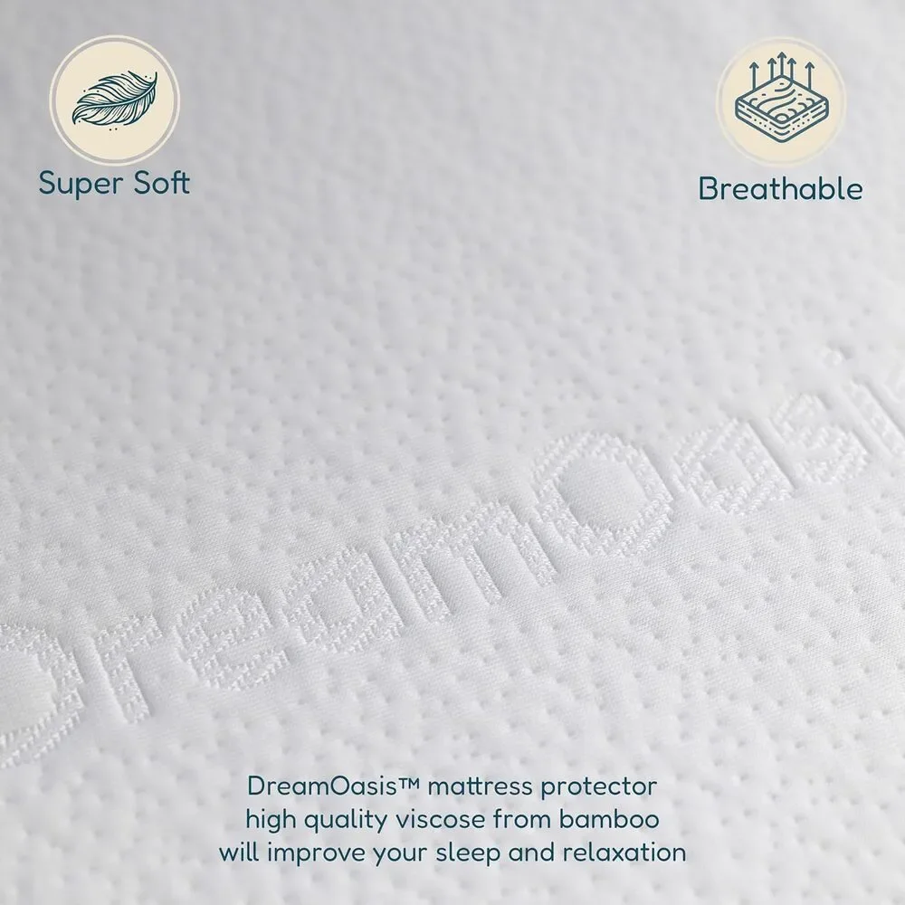 DreamOasis Waterproof Mattress Protector Twin Size, Bamboo Viscose, Machine Wash